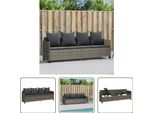 The Living Store Lettino Da Sole Con Cuscini In Poly Rattan Grigio