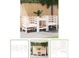 The Living Store Sedie Da Giardino 2 Pz. Bianco 61,5X53X71 Cm In Legno Di Pino Massiccio