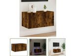 The Living Store Parete Tv Con Luci Led Rovere Fumé 60X35X31 Cm
