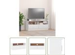 The Living Store Mobile Tv Con Cassetti Alta White 100X35X41 Cm In Legno Di Pino
