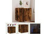 The Living Store Parete Tv Con Luci Led Rovere Fumé 40,5X35X40 Cm