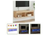 The Living Store Mobile Tv Con Luci Led Rovere Sonoma 100X30X30 Cm