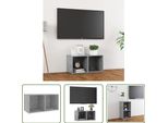 The Living Store Mobile Tv Grigio Cemento 72X35X36,5 Cm Materiale In Legno
