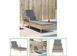 The Living Store Lettino Con Cuscino Beige 63X200X81 Cm Poly Rattan