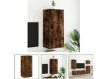 The Living Store Mobile Tv A Parete In Rovere Fumé 40,5X30X90 Cm Materiale In Legno