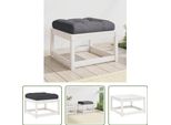 The Living Store Sgabello Da Giardino Con Cuscino In Legno Di Pino Massiccio Bianco