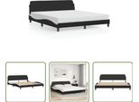 The Living Store Struttura Letto Con Testiera Bianca E Nera 180X200 Cm In Ecopelle