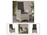 The Living Store Poltrona Da Giardino Con Cuscino Regolabile In Poly Rattan Grigio Chiaro
