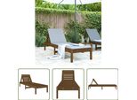 The Living Store Lettino Prendisole Marrone Miele 199,5X60X74 Cm In Legno Di Pino Massiccio
