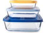 Set Di 3 Casseruole Ibili, Vetro Borosilicato, 610/1170/1940 Ml, Trasparente/Multicolore