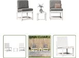 The Living Store Set Da Giardino 3 Pezzi In Legno Di Pino Massiccio Bianco