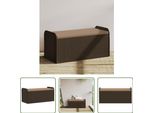 The Living Store Panca Con Contenitore E Cuscini Marrone 115X51X52 Cm Poly Rattan