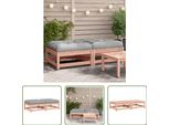 The Living Store Sgabello Da Giardino Con Cuscino 2 Pz. Legno Massiccio Di Abete Douglas