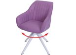 Sedia Da Pranzo HWC-K27, Sedia Da Cucina Sedia Con Braccioli, Girevole Tessuto/Tessuto ~ Viola