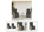 The Living Store Poltrona Da Giardino Con Poggiapiedi 2 Pz. Regolabile In Poly Rattan Grigio