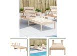 The Living Store Lettino Prendisole 199,5X62X55 Cm In Legno Di Pino Massiccio
