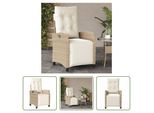 The Living Store Poltrona Da Giardino Con Poggiapiedi Regolabile Beige Poly Rattan