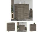The Living Store Armadio Da Giardino Grigio 105X55X113 Cm Poly Rattan