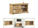The Living Store Mobile Tv 100X40X52 Cm In Legno Di Pino Massiccio