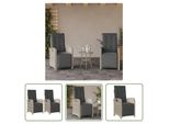 The Living Store Poltrona Da Giardino Con Poggiapiedi 2 Pezzi Regolabile Grigio Chiaro In Poly Rattan