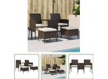 The Living Store Divano Da Giardino A 2 Posti Con Tavolo E Sgabelli In Poly Rattan Marrone