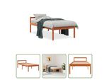 The Living Store Letto Senior Cera Marrone 90X190 Cm In Legno Di Pino Massiccio