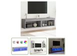 The Living Store Mobili Tv Con Luci Led 2 Pz. Grigio Sonoma 60X30X30 Cm