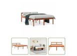The Living Store Letto Senior Cera Marrone 140X200 Cm In Legno Di Pino Massiccio