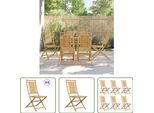 The Living Store Sedie Da Giardino 6 Pz. Pieghevoli 46X66X99 Cm Bambù