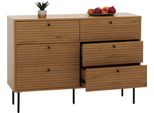 Cassettiera HWC-N78, Credenza, 6 Cassetti, Stile Scandinavo Metallo Legno Melamina Mvg 85X120X40Cm ~ Naturale