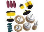 Rosfix Set Di Spazzole Per Trapani – 12 Spazzole Per La Pulizia + 5 Spazzole Metalliche | Esagonale Da 1/4” | Per Bagno, Cucina, Auto, Metallo