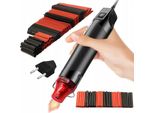 Rosfix Mini Pistola Ad Aria Calda Hot-Air 300W + Rosfix Set Di Guaine Termorestringenti 127 Pezzi Nell'organizzatore (Nero E Rosso)