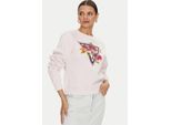 Felpa Guess Donna Cn Roses Triangle Sw Rosa Taglia L