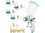 Rosfix Pistola A Spruzzo Per Vernice Hvlp – 4 Ugelli (1,4/1,7/2,0/2,5) | Serbatoio Da 600 Ml | Pressione 3-4 Bar