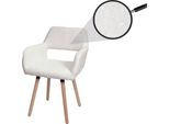 Sedia Da Pranzo HWC-A50 Ii, Sedia Da Cucina Sedia Imbottita, Legno Tessuto/Tessuto Bouclé (450G/M²) ~ Crema