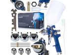 Rosfix Set Pistola – Pistola A Spruzzo Hvlp In Argento | Con 4 Ugelli: 1,4 + 1,7 + 2,0 + 2,5 Mm