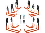 Intirilife Set Di 10 Ganci Da Parete Per Garage In Organza- Ganci Doppi Per Riporre - Ganci Da Garage Salvaspazio Per Attrezzi, Scale, Slitte, Attrezzature Sportive, Utensili Da Giardino - Supporto A Parete