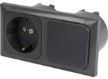C-Line Presto Inprojal Presa Cbe Interruttore Schuko + Cornice Di Copertura + Presa Iso 220 / 230 V Antracite