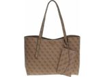 Guess Shopper In Ecopelle Brenton Tote Logo Latte