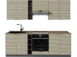 Vicco Cucina Componibile Fame-Line, 235 Cm , Pl Rovere, Pannello In Rovere/Antracite/Antracite