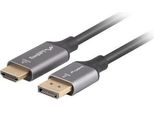 Lanberg CA-DPHD-20CU-0018-BK Cavo Video Adattatore 1,8 M Displayport Hdmi Tipo A (Standard) Nero, Argento