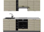 Vicco Cucina Componibile Fame-Line, 235 Cm , Pl Marmo, Pannello In Rovere/Antracite/Antracite