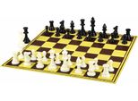 Set Di Scacchi Pesanti - Figure In Plastica Pesate In Metallo DCP03H (Re 96 Mm) + Scacchiera Pieghevole In Cartone Con Campo Da 55 Mm