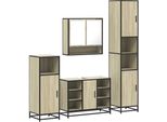 Vidaxl Set Di Mobili Da Bagno 4 Pezzi In Legno Di Quercia Sonoma