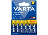 Varta Longlife Power 6 Batterie Alcaline Aa LR06 1,5V