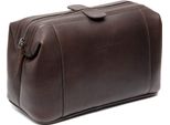 The Chesterfield Brand Pelle Borsa Da Toilette Biassa Washbag Brown Marrone Scuro