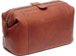 The Chesterfield Brand Pelle Borsa Da Toilette Biassa Washbag Cognac Marrone Chiaro