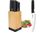 Set Di Coltelli Da Cucina 6 Pezzi, Con Ceppo Per Coltelli, Affilatrice