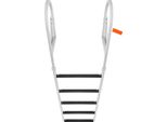 Succebuy Scaletta Da Pontile, 5 Gradini Ribaltabili, Portata Di 350 Libbre, Scaletta Per Barche Da Pontone In Lega Di Alluminio Con Gradino Largo 2'' Per Tappetino In Gomma Antiscivolo, Facile Installazione