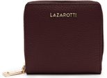 Lazarotti Pelle Portafoglio Bologna Leather Zip Wallet With 6 Card Slots Burgundy Marrone Scuro